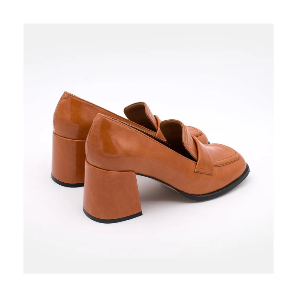 ANGEL ALARCON Abdul - Block Heeled Moccasin Pump With Rounded Shapes<Vrouwen Pumps And High Heels