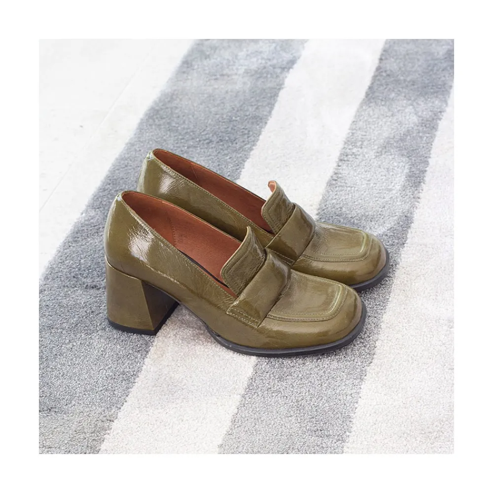 ANGEL ALARCON Abdul - Block Heeled Moccasin Pump With Rounded Toe<Vrouwen Pumps And High Heels