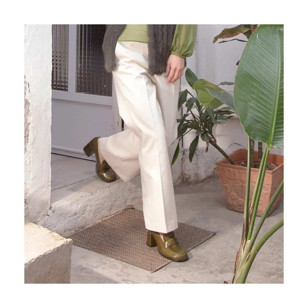 ANGEL ALARCON Abdul - Block Heeled Moccasin Pump With Rounded Toe<Vrouwen Pumps And High Heels