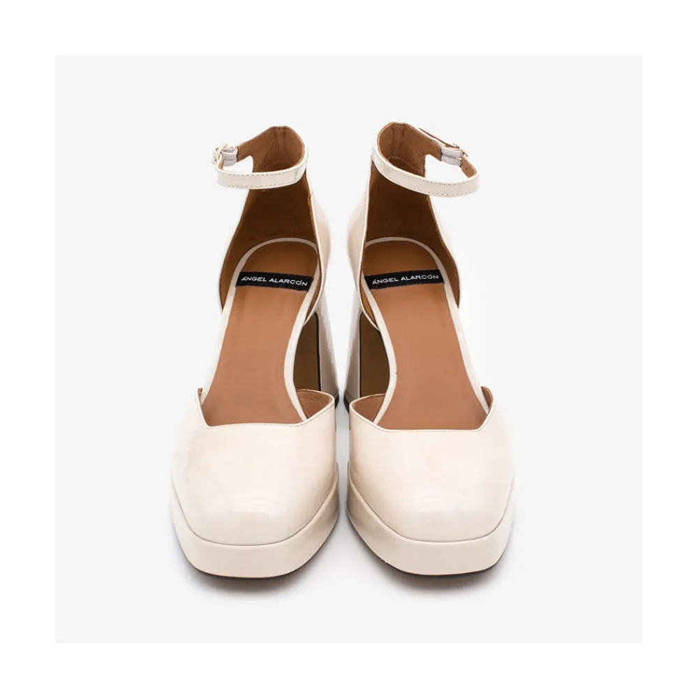 ANGEL ALARCON Afra - Patent Leather Ankle Strap D Orsay With Block Heel And Platform<Vrouwen Heeled Shoes