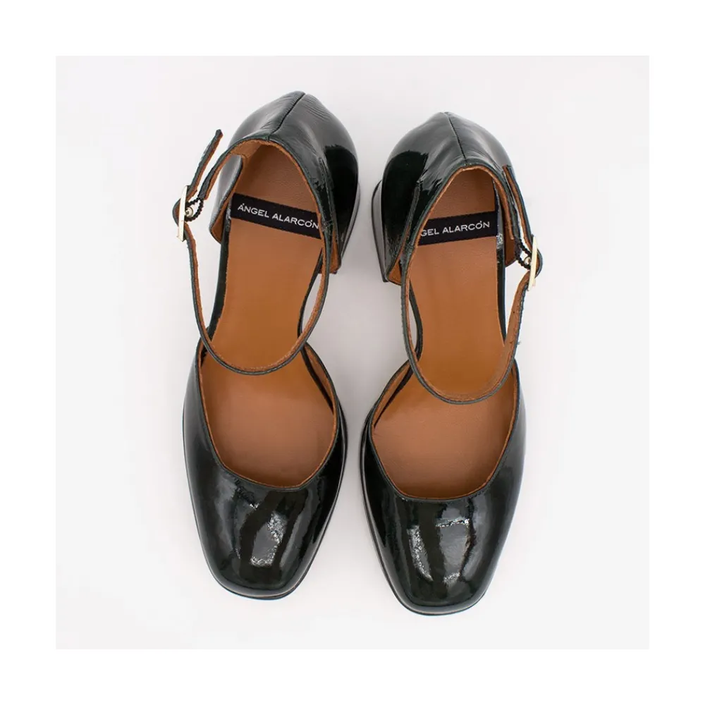ANGEL ALARCON Afra - Patent Leather Ankle Strap D Orsay With Block Heel And Platform<Vrouwen Heeled Shoes