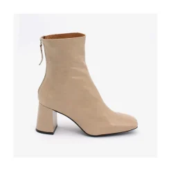ANGEL ALARCON Aland - Women S Square Toe Shiny Leather Booties, Wide Heel And Zip<Vrouwen Boots And Booties