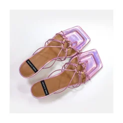 ANGEL ALARCON Alexia - Iridiscence Strappy Sandals With Padded Insole<Vrouwen Metallized Shoes