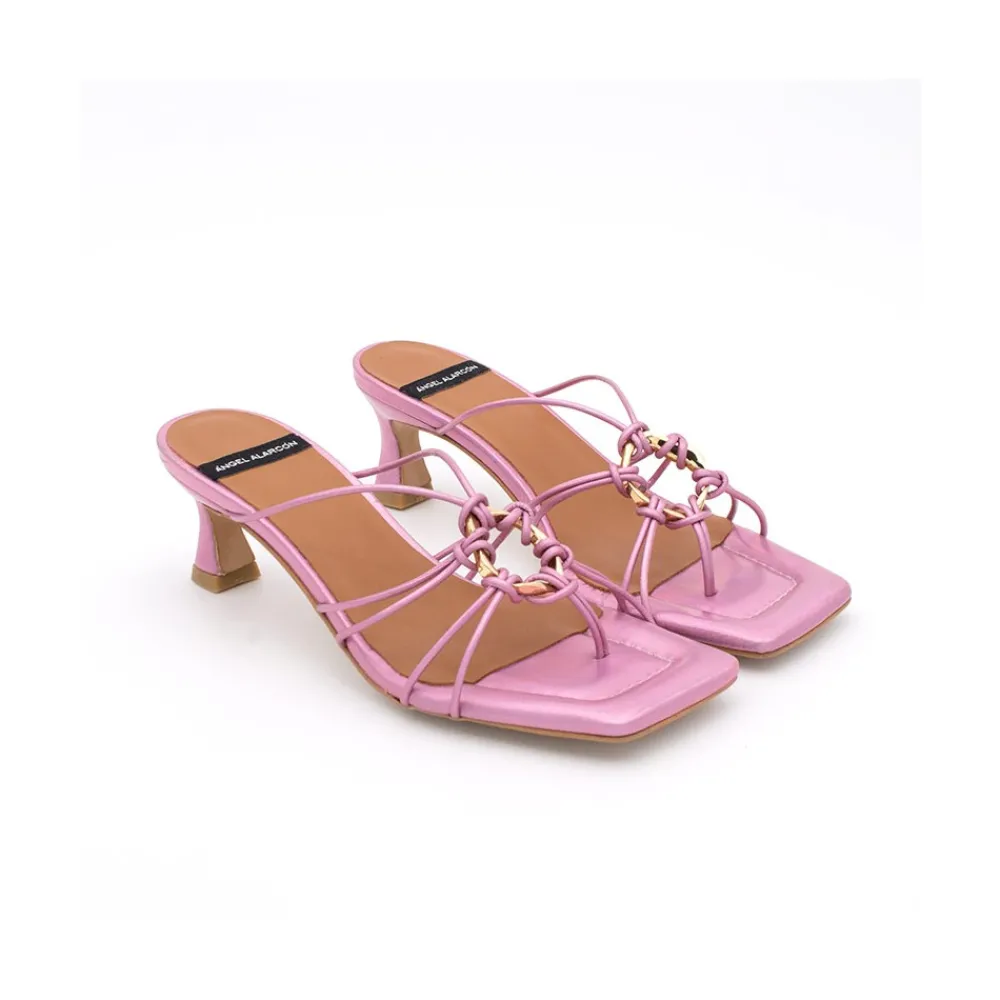 ANGEL ALARCON Alexia - Iridiscence Strappy Sandals With Padded Insole<Vrouwen Metallized Shoes