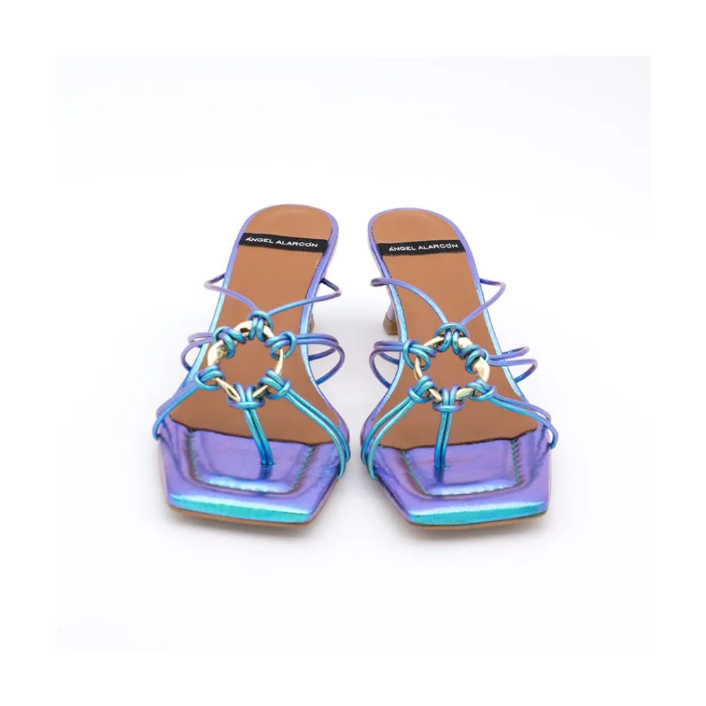 ANGEL ALARCON Alexia - Iridiscence Strappy Sandals With Padded Insole<Vrouwen Metallized Shoes