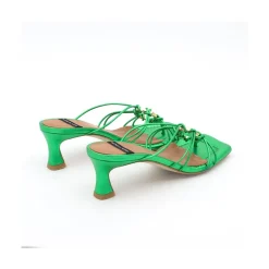 ANGEL ALARCON Alexia - Metallized Leather Strappy Sandals With Padded Insole<Vrouwen Sandals
