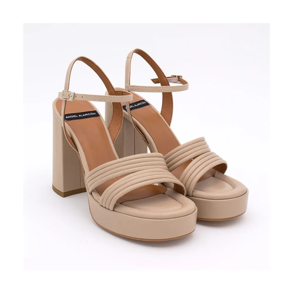 ANGEL ALARCON Amber - Strap Leather Sandals With Block High Heel & Platform<Vrouwen Sandals