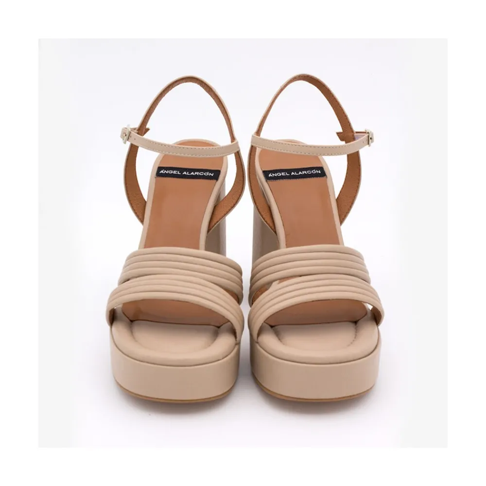 ANGEL ALARCON Amber - Strap Leather Sandals With Block High Heel & Platform<Vrouwen Sandals
