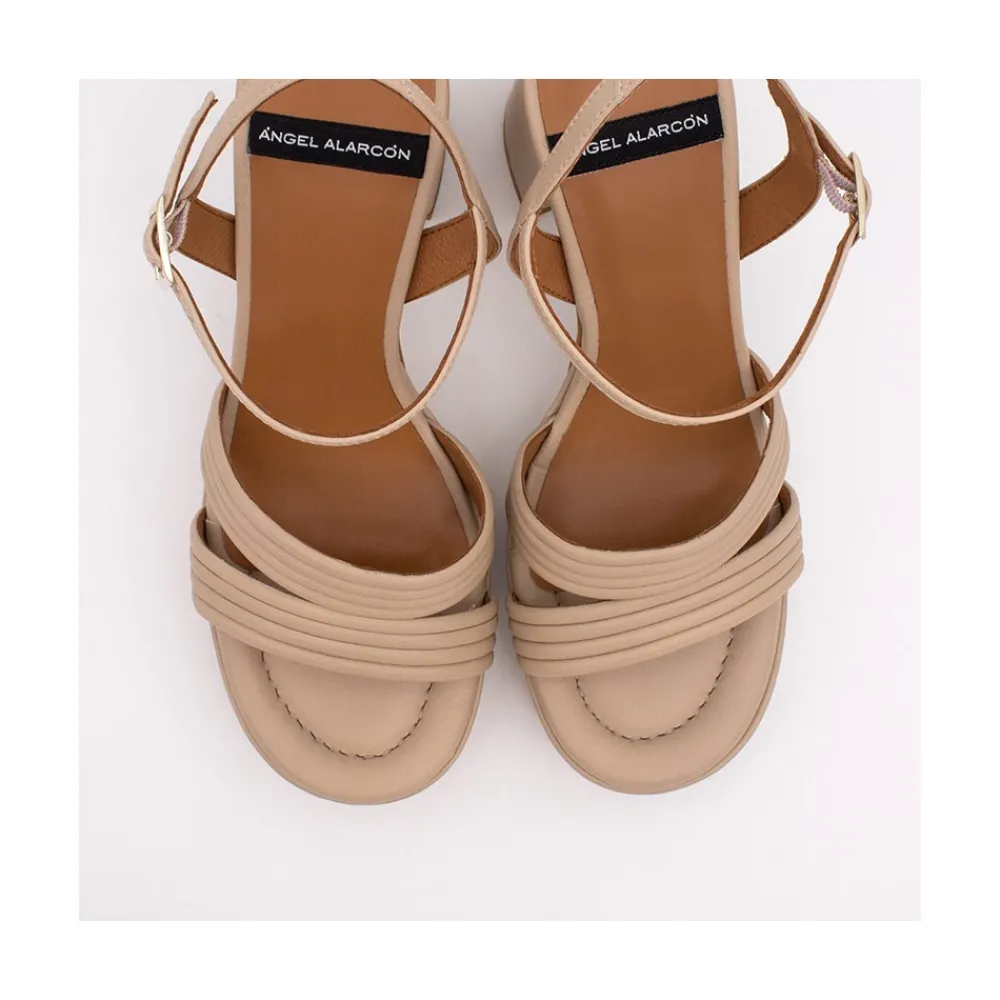 ANGEL ALARCON Amber - Strap Leather Sandals With Block High Heel & Platform<Vrouwen Sandals