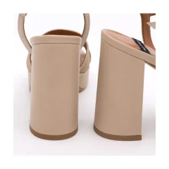 ANGEL ALARCON Amber - Strap Leather Sandals With Block High Heel & Platform<Vrouwen Sandals