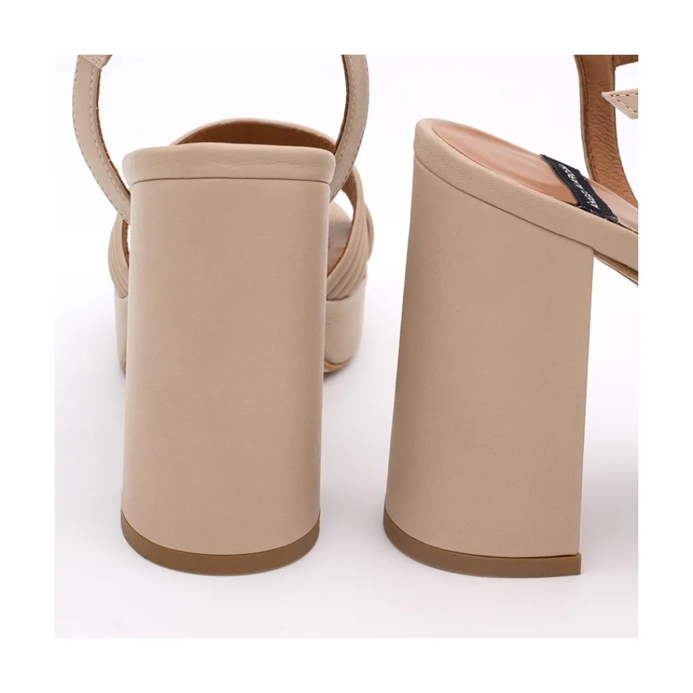 ANGEL ALARCON Amber - Strap Leather Sandals With Block High Heel & Platform<Vrouwen Sandals