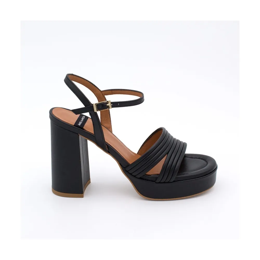 ANGEL ALARCON Amber - Strap Leather Sandals With Block High Heel & Platform<Vrouwen Heeled Shoes