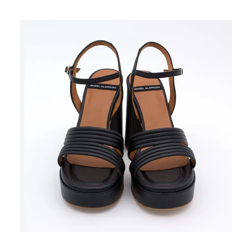 ANGEL ALARCON Amber - Strap Leather Sandals With Block High Heel & Platform<Vrouwen Heeled Shoes