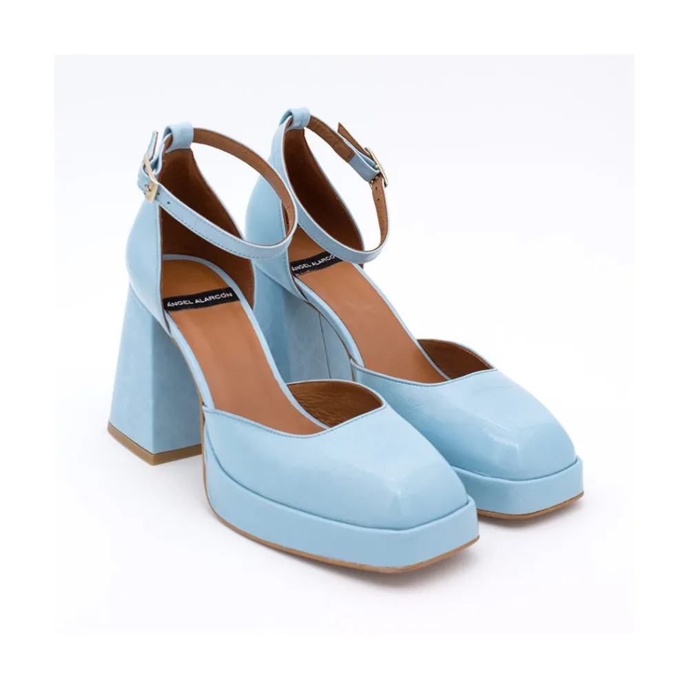 ANGEL ALARCON Anna - Shiny Leather Platform & Heeled Ankle Strap D Orsay<Vrouwen Heeled Shoes