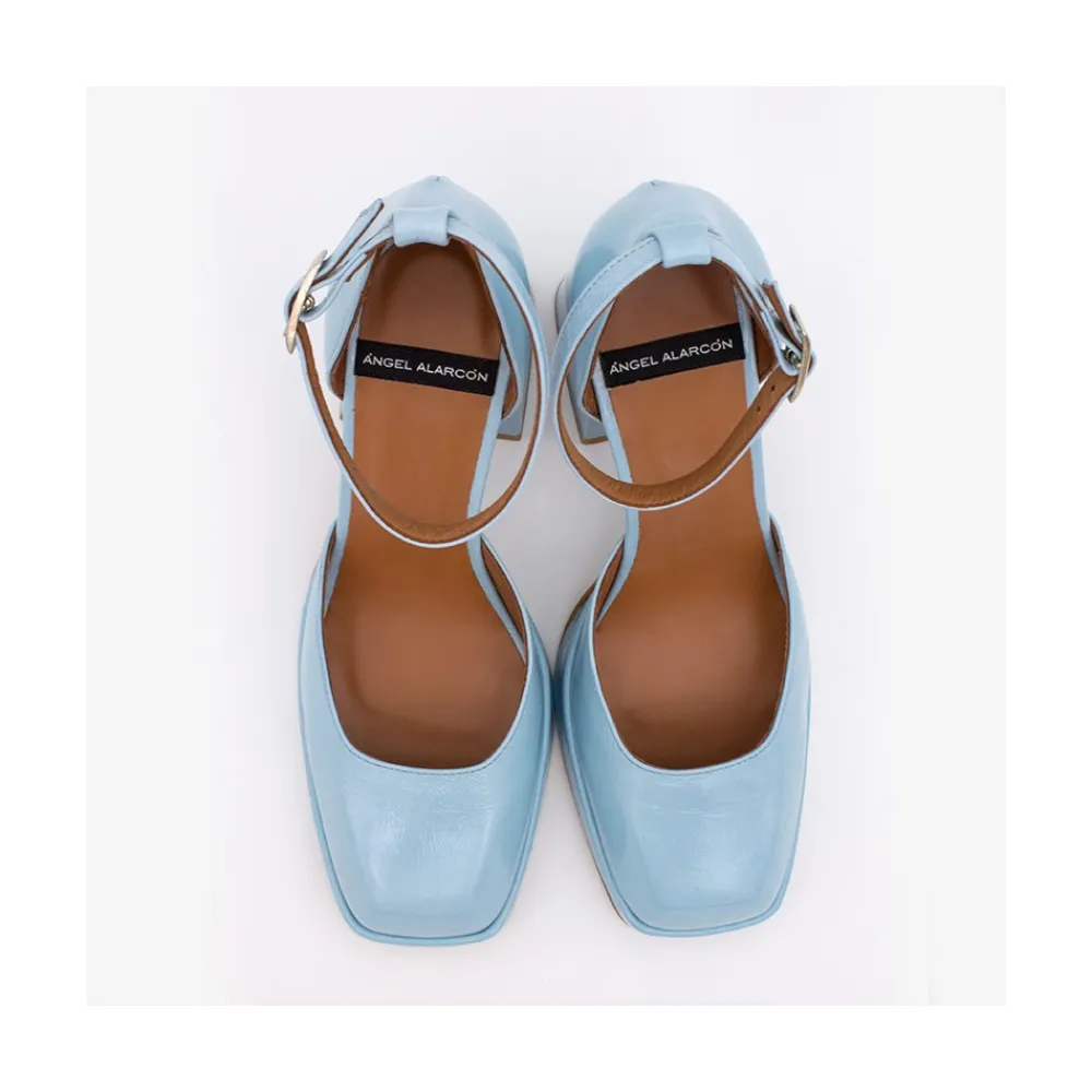 ANGEL ALARCON Anna - Shiny Leather Platform & Heeled Ankle Strap D Orsay<Vrouwen Heeled Shoes