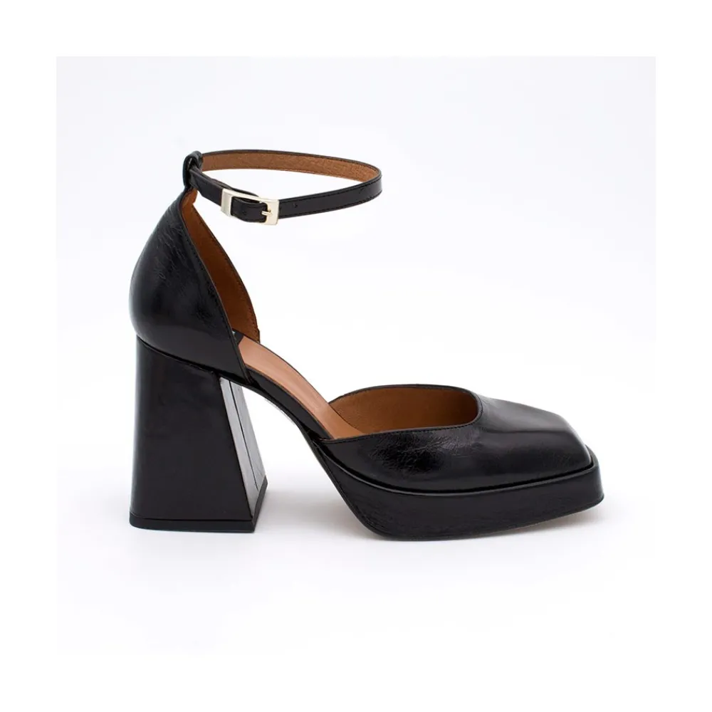 ANGEL ALARCON Anna - Shiny Leather Platform & Heeled Ankle Strap D Orsay<Vrouwen Heeled Shoes