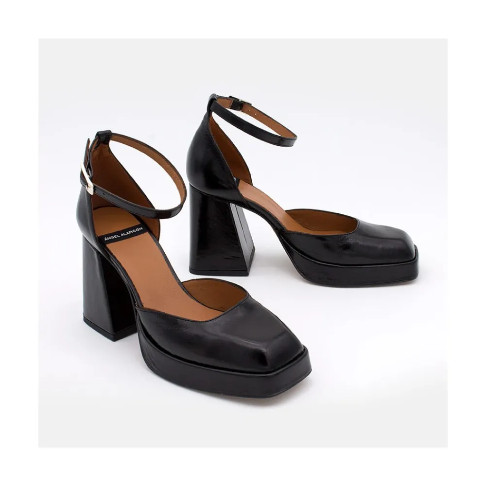 ANGEL ALARCON Anna - Shiny Leather Platform & Heeled Ankle Strap D Orsay<Vrouwen Heeled Shoes