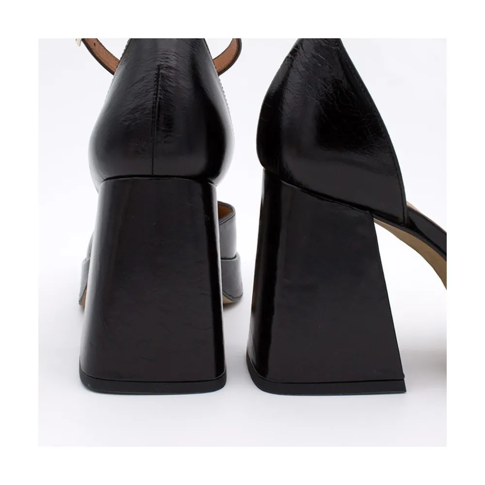 ANGEL ALARCON Anna - Shiny Leather Platform & Heeled Ankle Strap D Orsay<Vrouwen Heeled Shoes