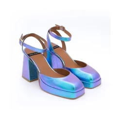 ANGEL ALARCON Badda - Iridiscence Ankle Strap Shoes With Block Heel And Platform<Vrouwen Last Units
