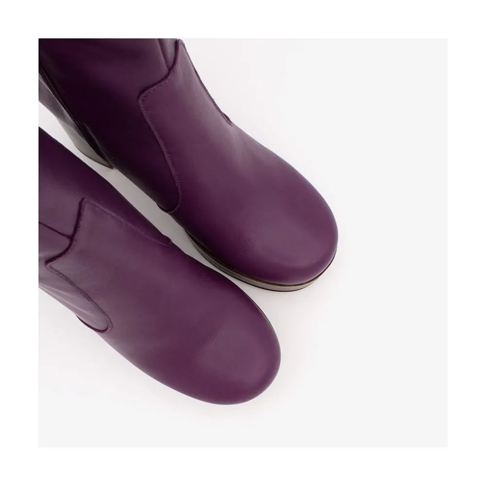 ANGEL ALARCON Cadeo - Women S Leather Ankle Boots With Wood High Heel & Platform<Vrouwen Heeled Shoes