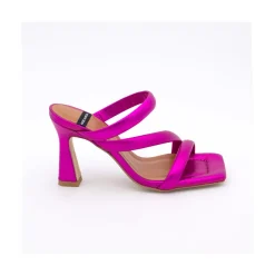ANGEL ALARCON Cameron - Metallized Padded Straps Sandals With High Heel<Vrouwen Metallized Shoes