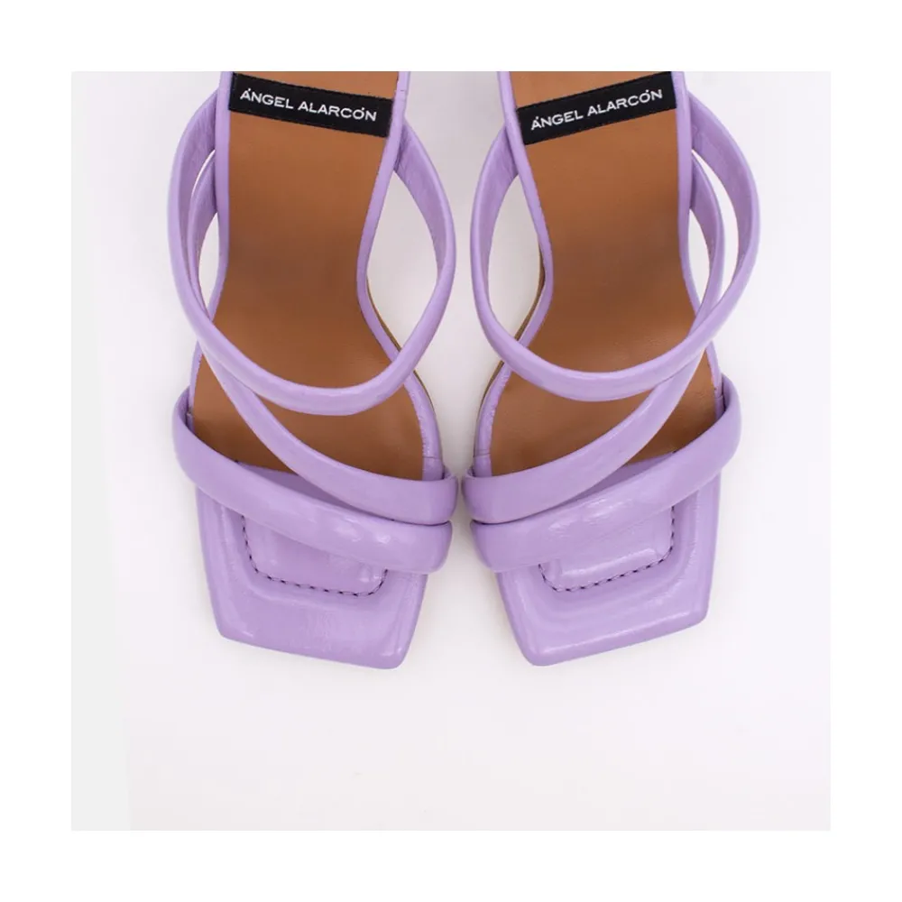ANGEL ALARCON Cameron - Shiny Leather Padded Straps Sandals With High Heel<Vrouwen Sandals
