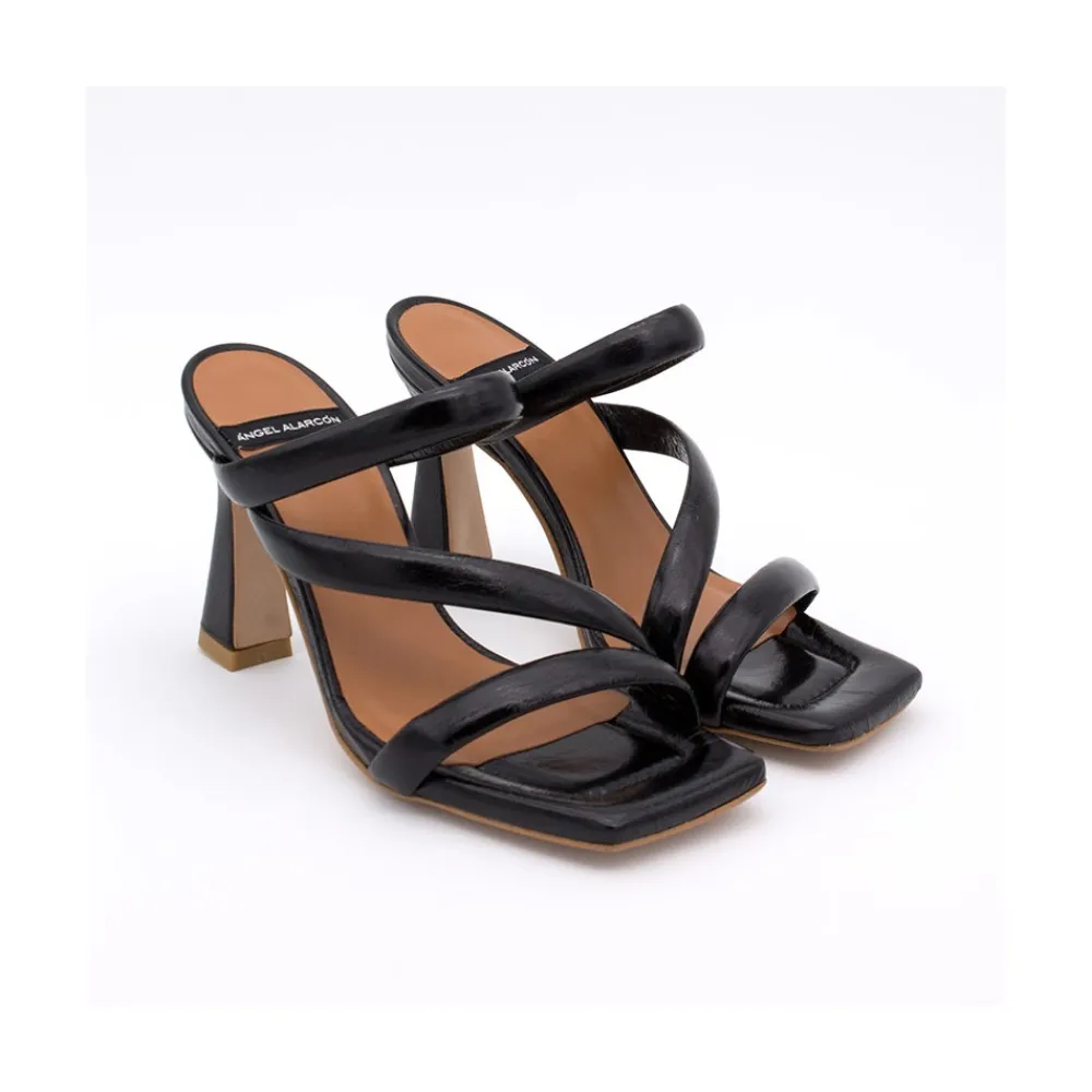 ANGEL ALARCON Cameron - Shiny Leather Padded Straps Sandals With High Heel<Vrouwen Sandals