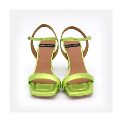 ANGEL ALARCON Carole - Heeled Women S Metallized Leather Sandals<Vrouwen Metallized Shoes