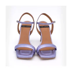 ANGEL ALARCON Carole - Heeled Women S Metallized Leather Sandals<Vrouwen Metallized Shoes