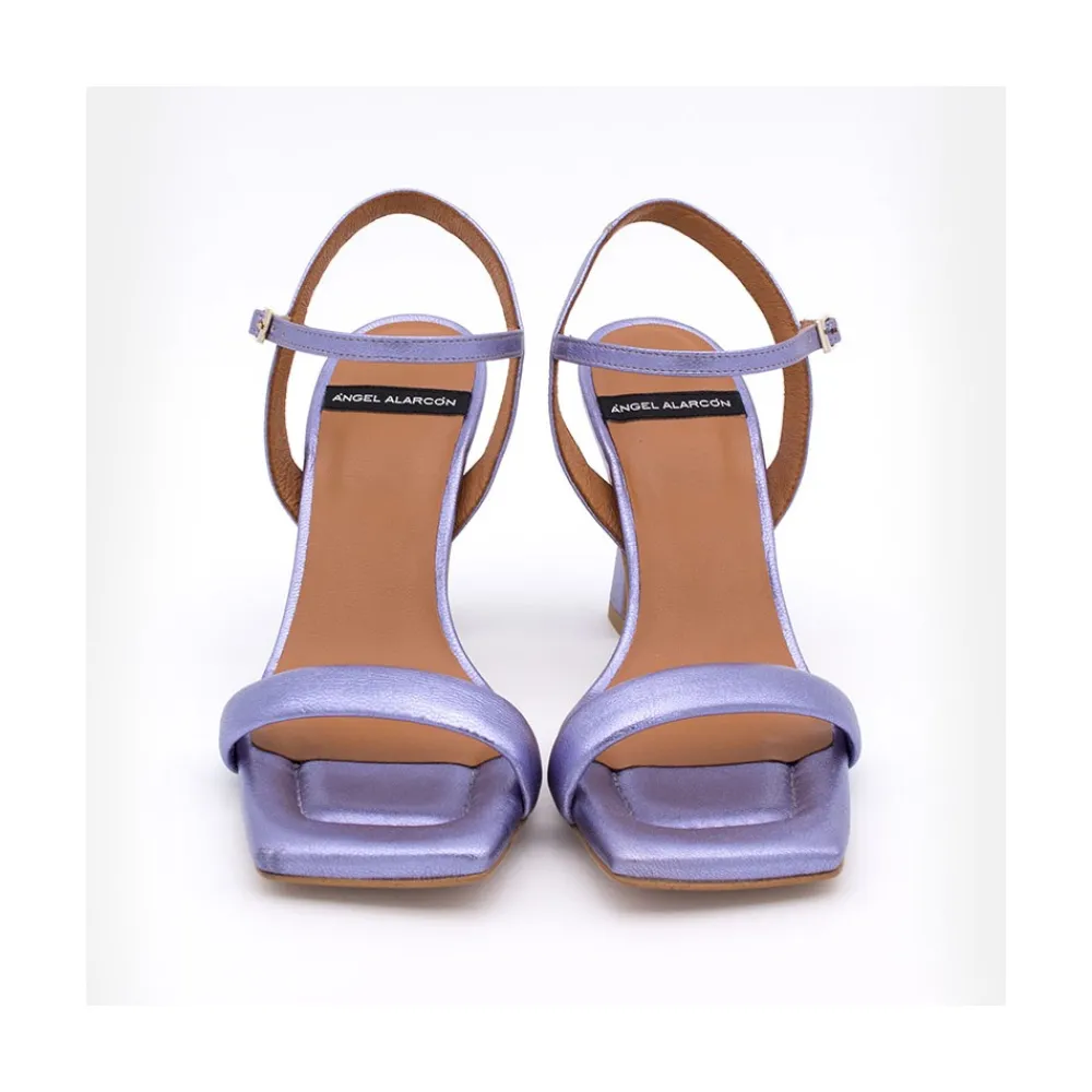 ANGEL ALARCON Carole - Heeled Women S Metallized Leather Sandals<Vrouwen Metallized Shoes