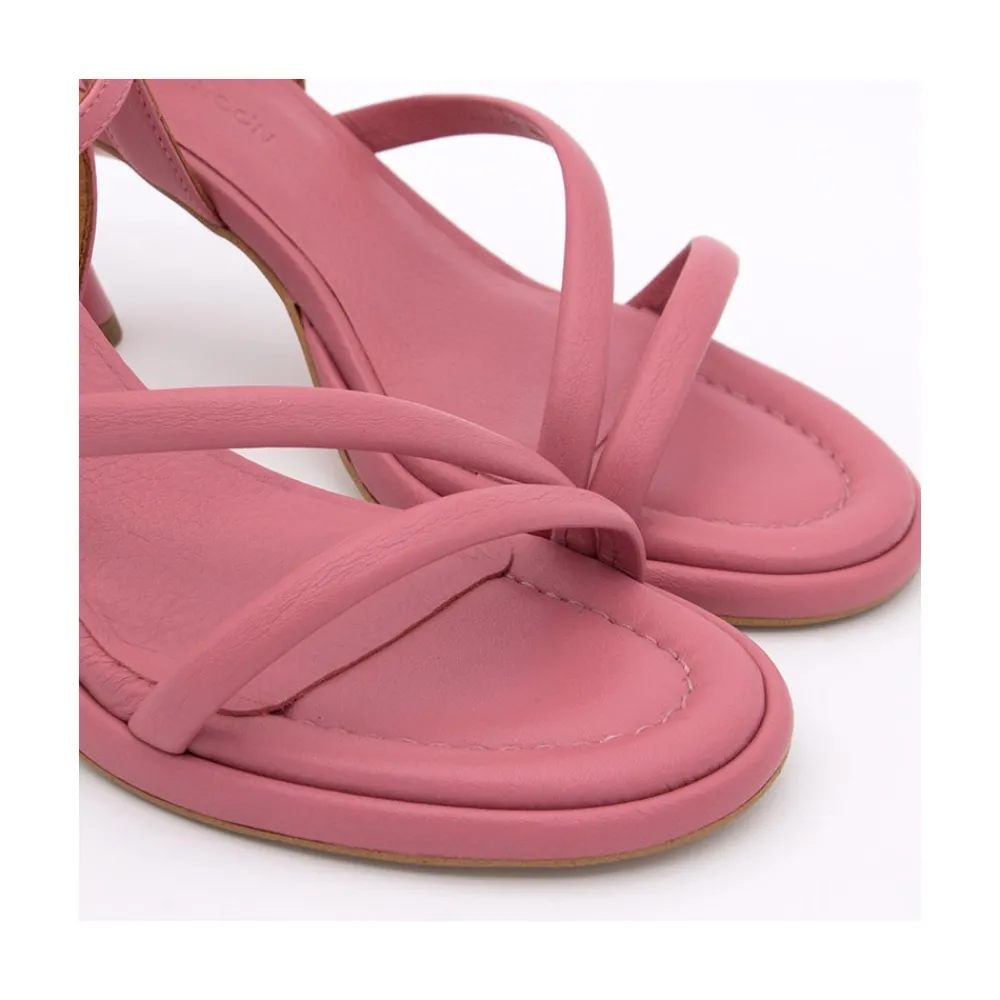 ANGEL ALARCON Cathy - Leather Padded Sandals With Conical Heel<Vrouwen Sandals