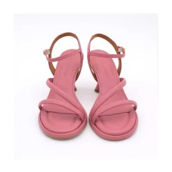 ANGEL ALARCON Cathy - Leather Padded Sandals With Conical Heel<Vrouwen Sandals