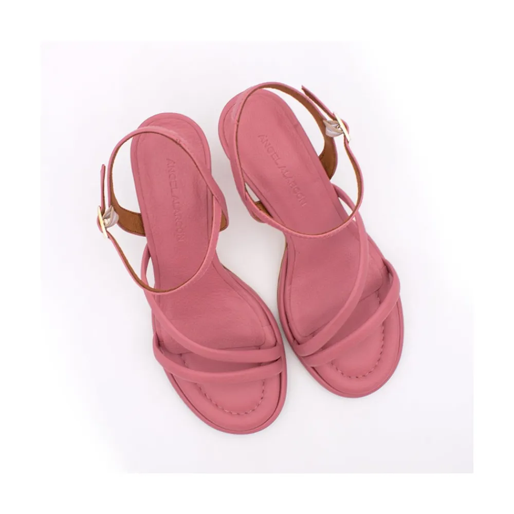 ANGEL ALARCON Cathy - Leather Padded Sandals With Conical Heel<Vrouwen Sandals