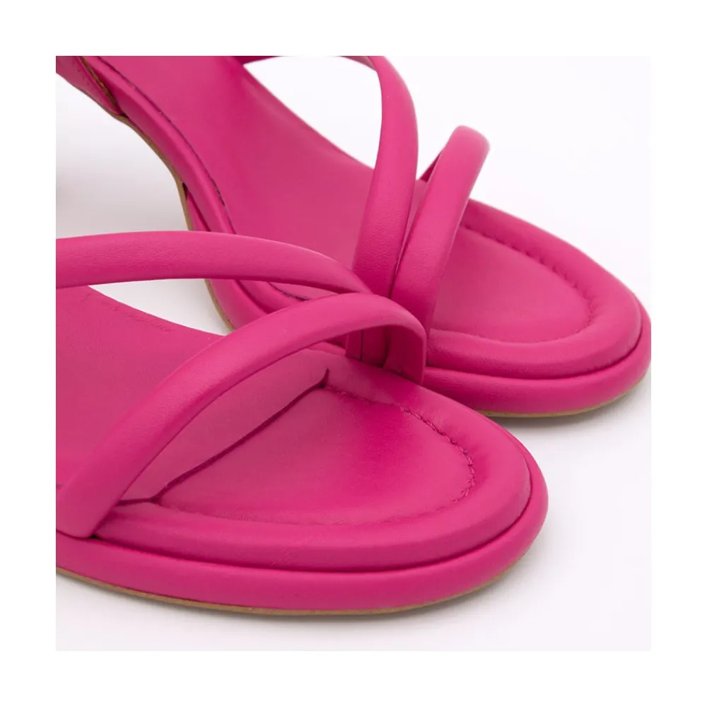 ANGEL ALARCON Cathy - Leather Padded Sandals With Conical Heel<Vrouwen Sandals