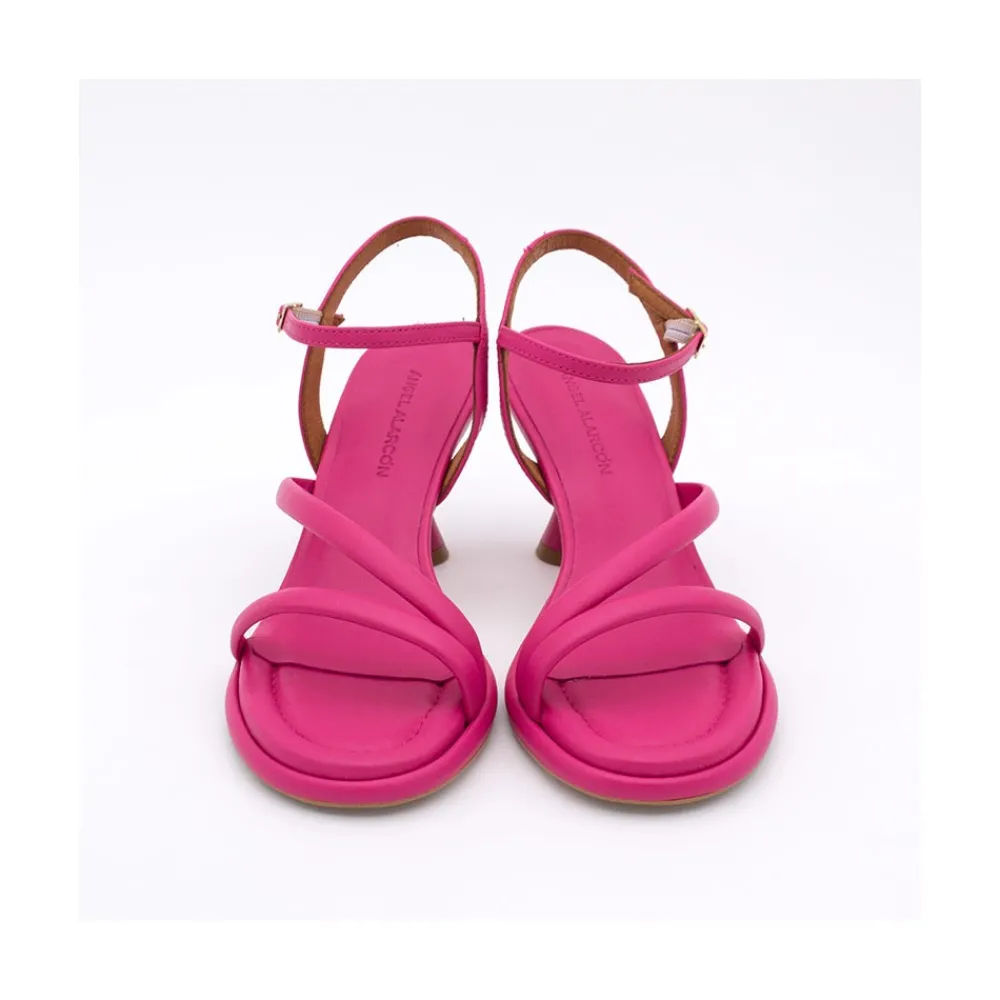 ANGEL ALARCON Cathy - Leather Padded Sandals With Conical Heel<Vrouwen Sandals