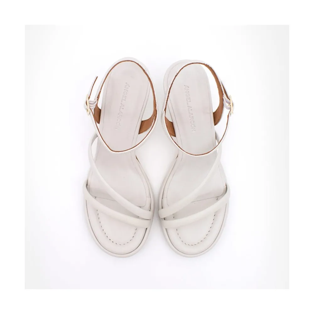 ANGEL ALARCON Cathy - Leather Padded Sandals With Conical Heel<Vrouwen Sandals