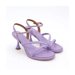 ANGEL ALARCON Cathy - Leather Padded Sandals With Conical Heel<Vrouwen Sandals