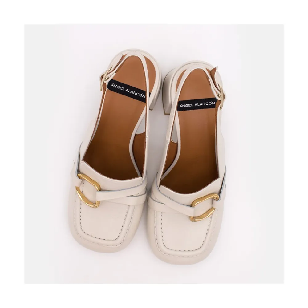 ANGEL ALARCON Damita - Leather Slingback Pump With Blok Heel<Vrouwen Last Units