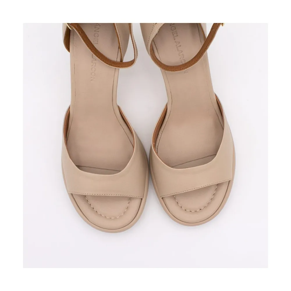 ANGEL ALARCON Dennis - D Orsay Leather Sandals With Desing Cone Heel<Vrouwen Sandals