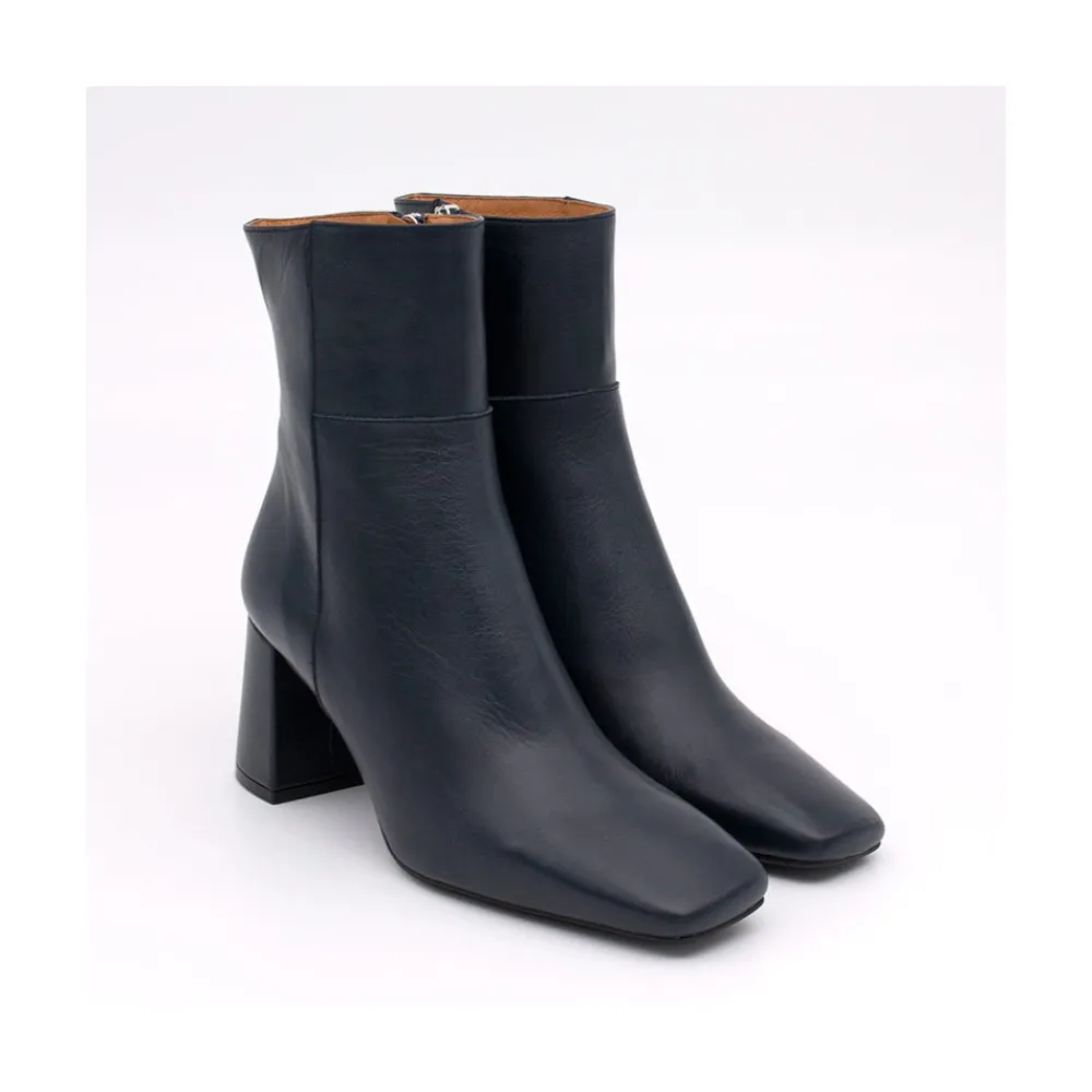 ANGEL ALARCON Enya - Leather Ankle Boots With Block Heel<Vrouwen Last Units
