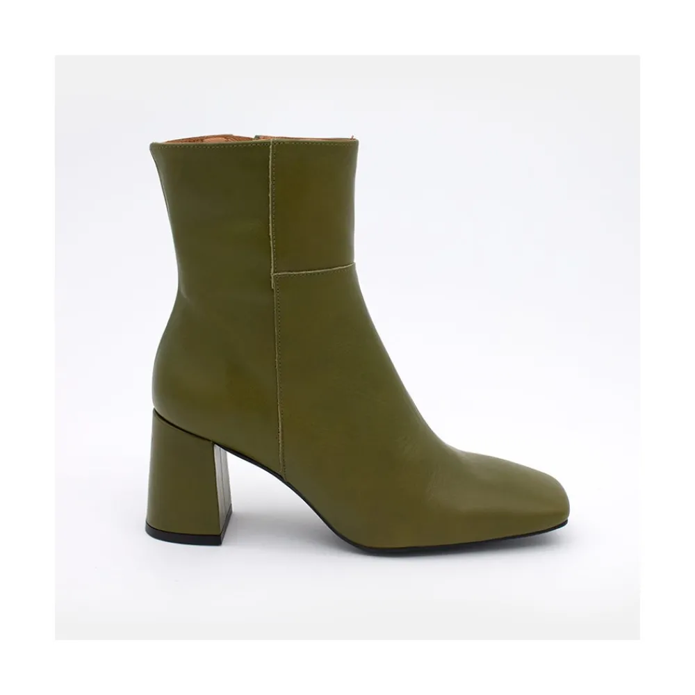 ANGEL ALARCON Enya - Leather Ankle Boots With Block Heel<Vrouwen Last Units