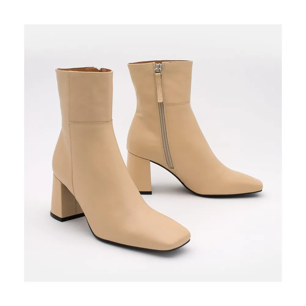 ANGEL ALARCON Enya - Leather Ankle Boots With Block Heel<Vrouwen Last Units
