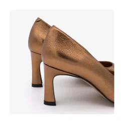 ANGEL ALARCON Febe - Metallized Leather Stiletto With Medium Heel<Vrouwen Metallized Shoes
