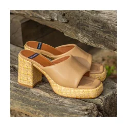 ANGEL ALARCON Gabrielle - Leather Block High Heel & Platform Mule<Vrouwen Last Units