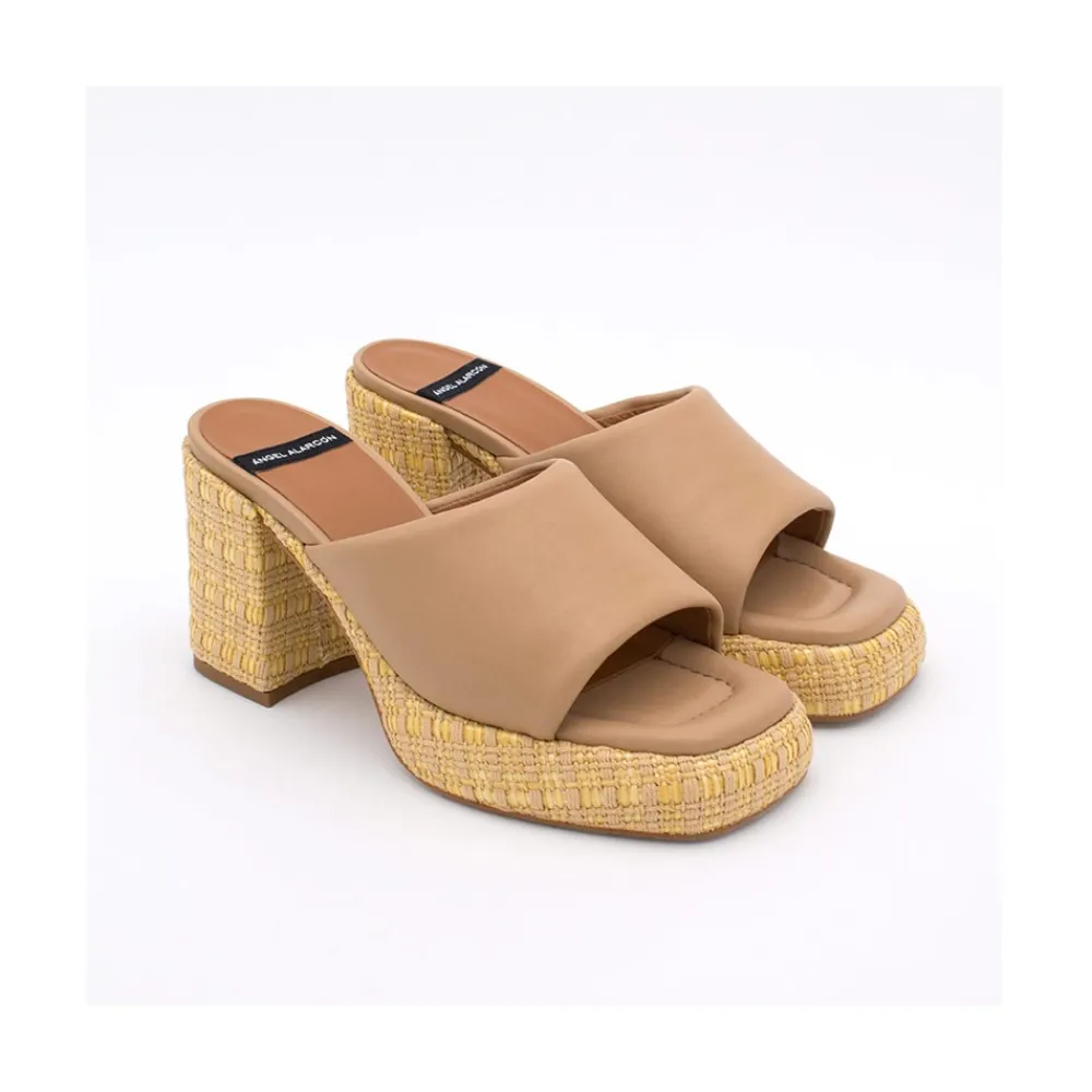 ANGEL ALARCON Gabrielle - Leather Block High Heel & Platform Mule<Vrouwen Last Units