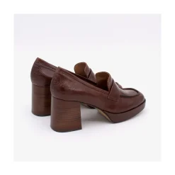 ANGEL ALARCON Gadea - Women S Leather Mocassin With Wood Heel & Platform<Vrouwen Moccasins