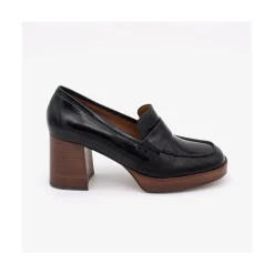 ANGEL ALARCON Gadea - Women S Leather Mocassin With Wood Heel & Platform<Vrouwen Moccasins