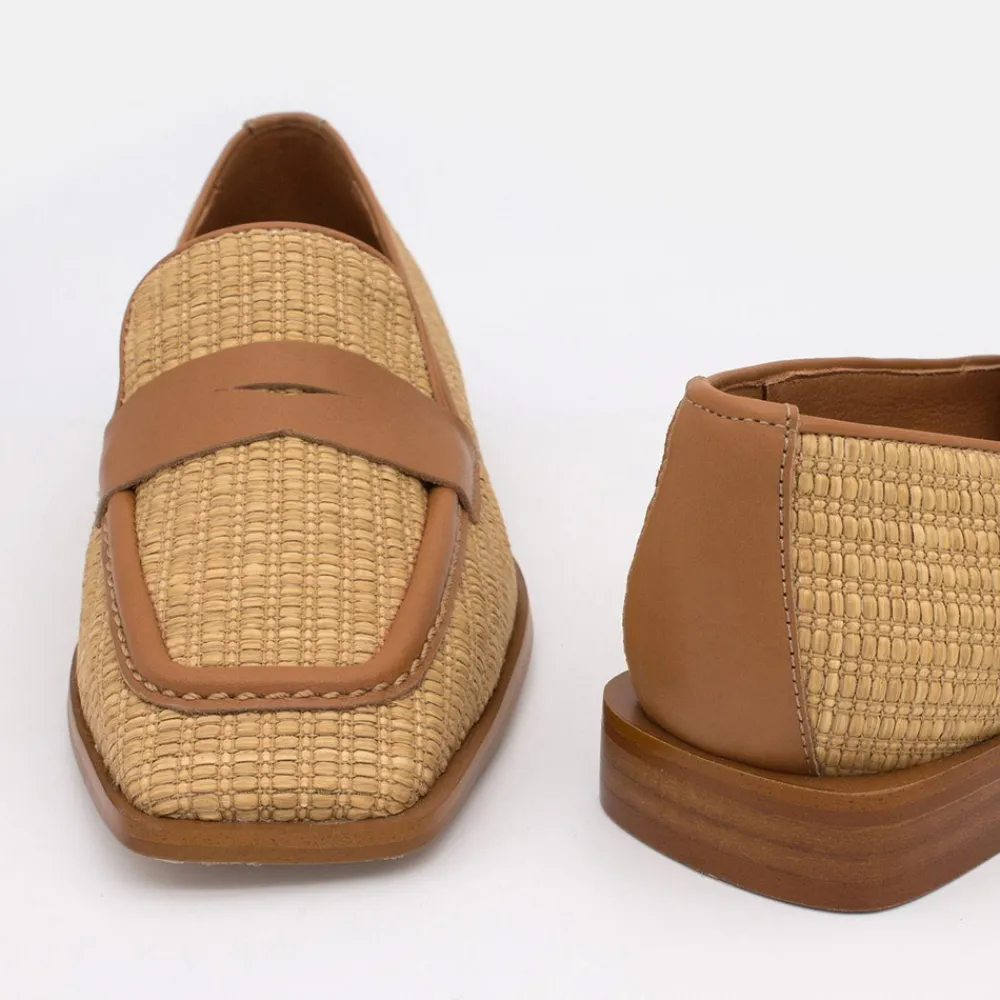 ANGEL ALARCON Gena - Raffia Loafer Women S Shoes<Vrouwen Last Units