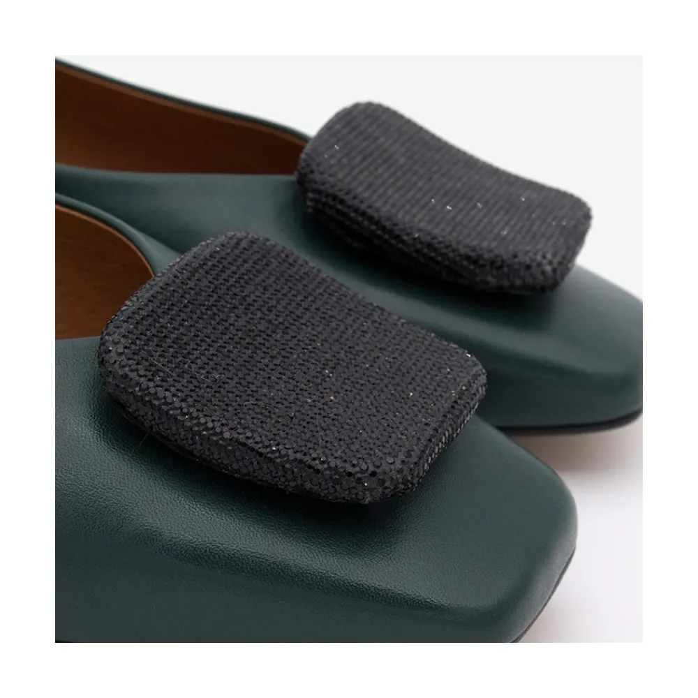 ANGEL ALARCON Haspe - Women S Square-Toed Flat With Jewel Embellishment<Vrouwen Ballerinas