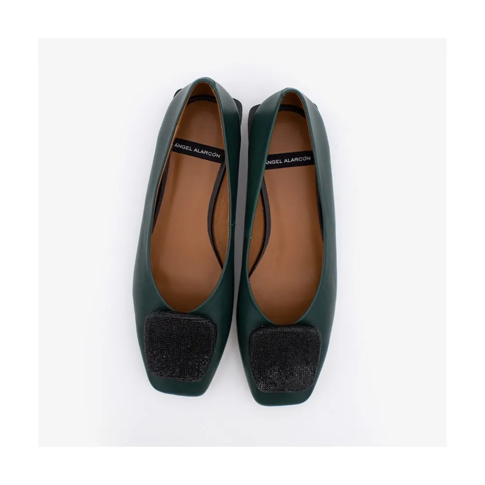 ANGEL ALARCON Haspe - Women S Square-Toed Flat With Jewel Embellishment<Vrouwen Ballerinas